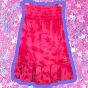 Vintage Y2K JUSTICE Strapless velour Pink Dress swim kids M wm XS juicy couture